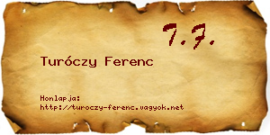 Turóczy Ferenc névjegykártya