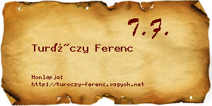 Turóczy Ferenc névjegykártya