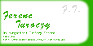 ferenc turoczy business card