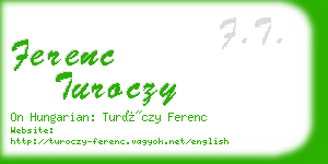 ferenc turoczy business card